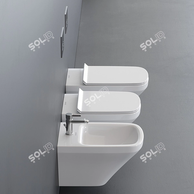 DURASTYLE Wall-Hung WC: Modern Ceramic Toilet 3D model image 2