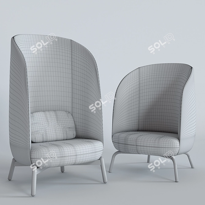 Plushalle Easy Nest Chair - Compact and Comfortable 3D model image 3