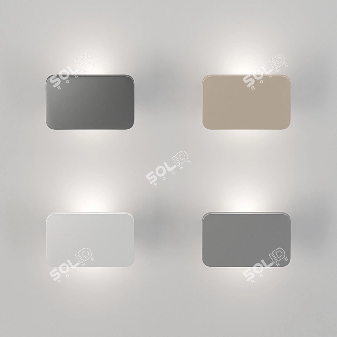 Title: Modern XT-S Plate Wall Sconce 3D model image 2