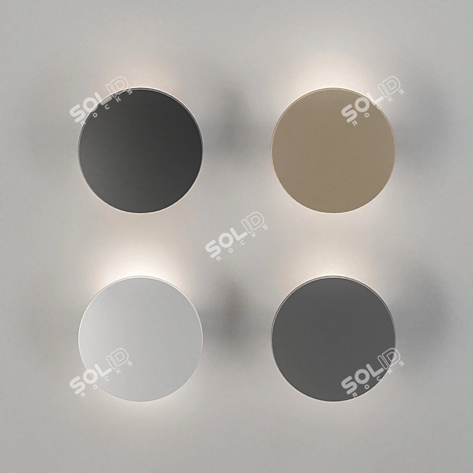 Minimalist XT-S Disc Wall Sconce 3D model image 2