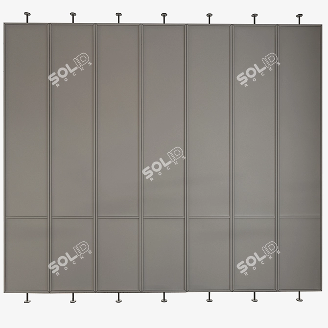 Rotating Metal Partition with Frosted Glass 3D model image 3