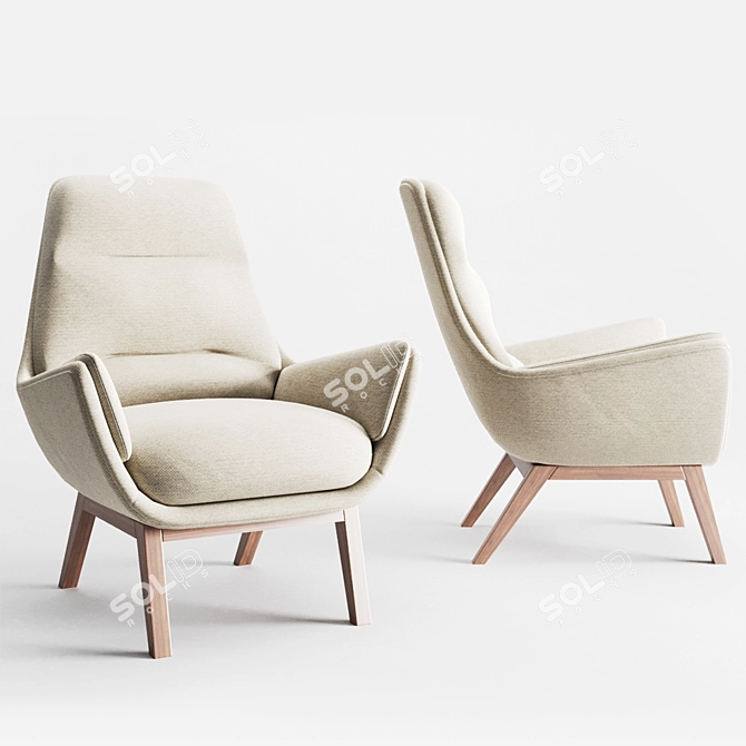 Contemporary Finishes Armchair 3D model image 2