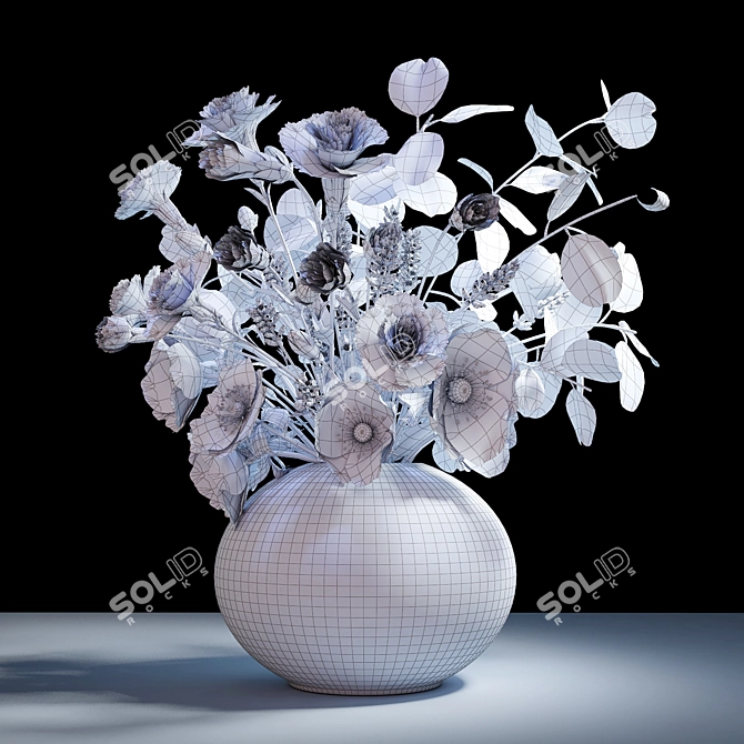 Elegant Blooms Bouquet 3D model image 3