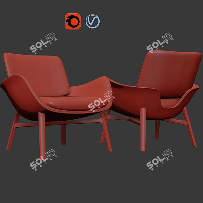 Sleek Asta Armchair - Contemporary Design 3D model image 3