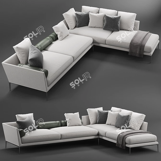 Modern B&B Atoll Sofa: Sleek Simplicity 3D model image 1