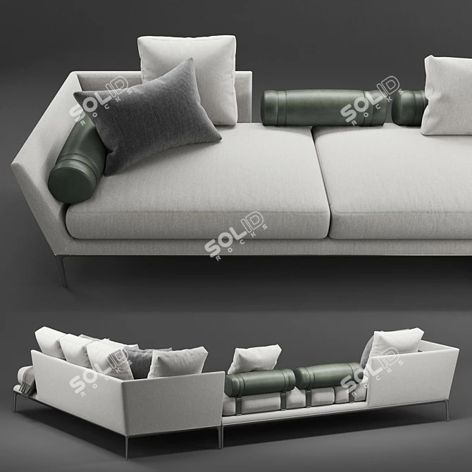 Modern B&B Atoll Sofa: Sleek Simplicity 3D model image 2