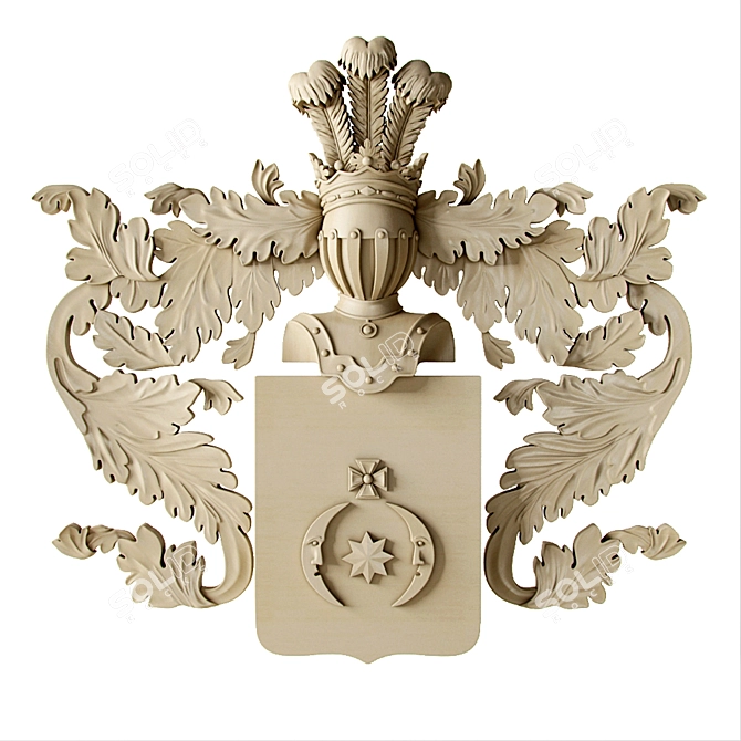 Custom CNC Carved Knyazev Coat of Arms 3D model image 1