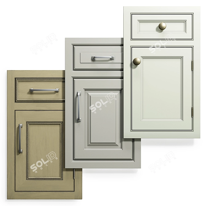 14-Piece Cabinet Doors Set 3D model image 1