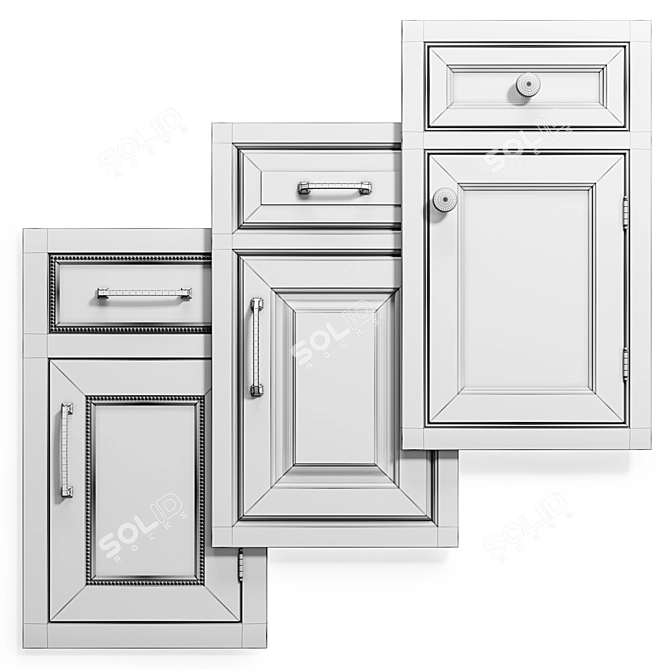 14-Piece Cabinet Doors Set 3D model image 2