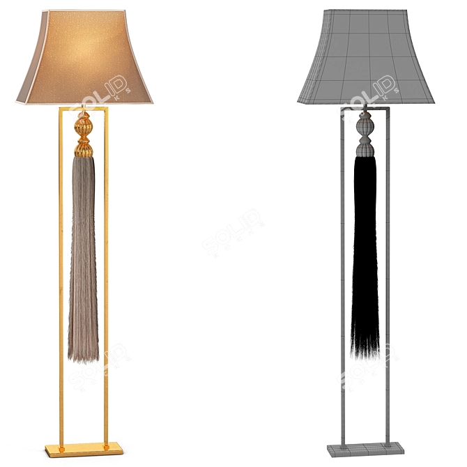 Golden Glow Floor Lamp 3D model image 1