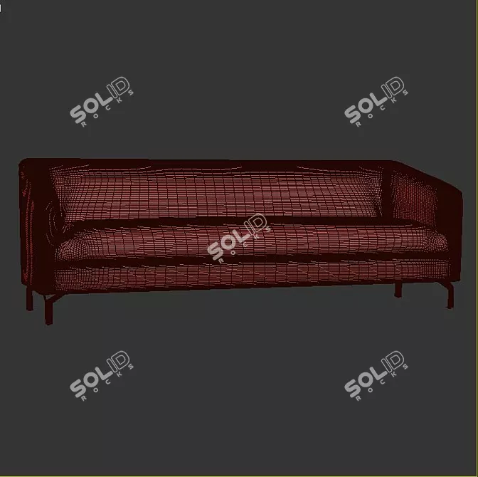 Comfort and Style: Cass Sofa 3D model image 3