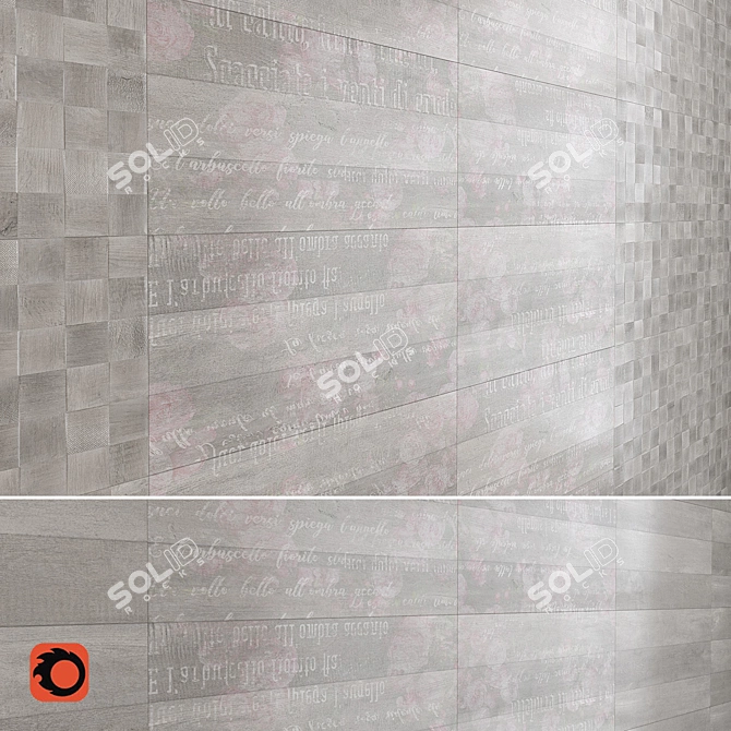 Abba Collection Wall Tiles - Contemporary Textured Matte Concrete Design 3D model image 2