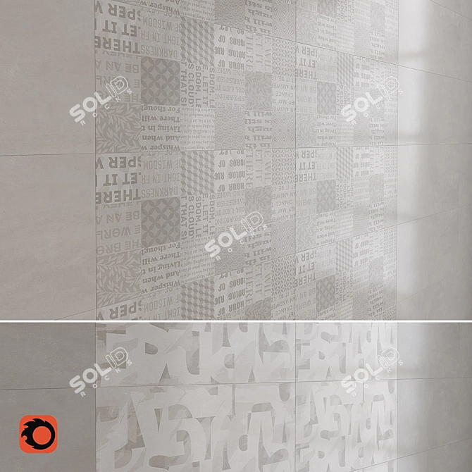 Abba Collection Wall Tiles - Contemporary Textured Matte Concrete Design 3D model image 3