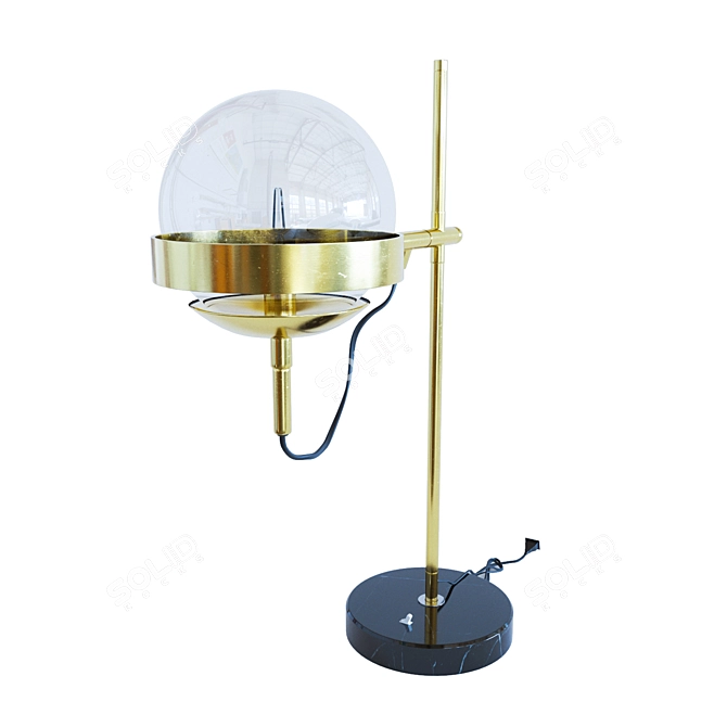 Golden Glow Modern Table Lamp 3D model image 3