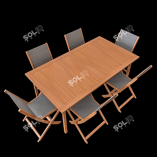 Acacia Garden Dining Set 3D model image 2