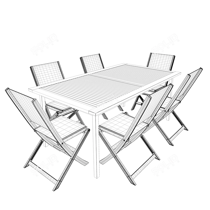 Acacia Garden Dining Set 3D model image 3