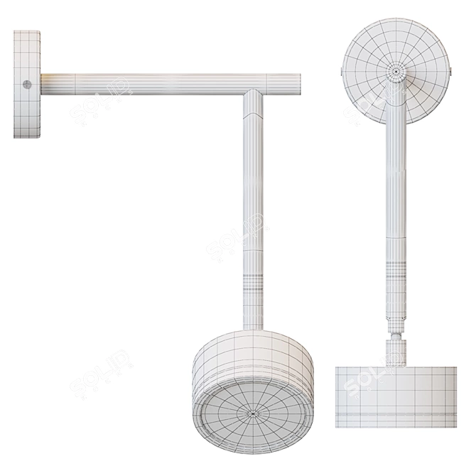 Minimalist LED Wall Lamp 3D model image 2