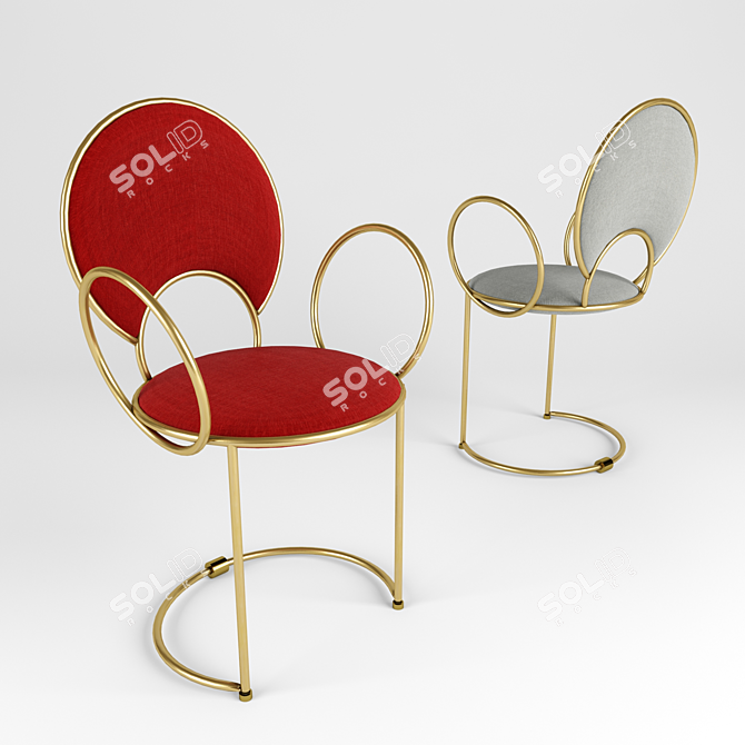 Yue Pearl: Elegant Armrest Chairs 3D model image 1