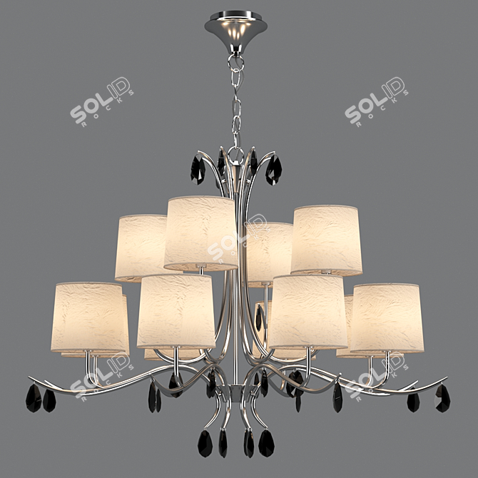 Andrea Chandelier 6310 OM: Elegant 12-Light Chrome Fixture 3D model image 1