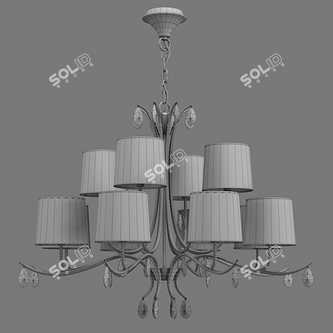 Andrea Chandelier 6310 OM: Elegant 12-Light Chrome Fixture 3D model image 2