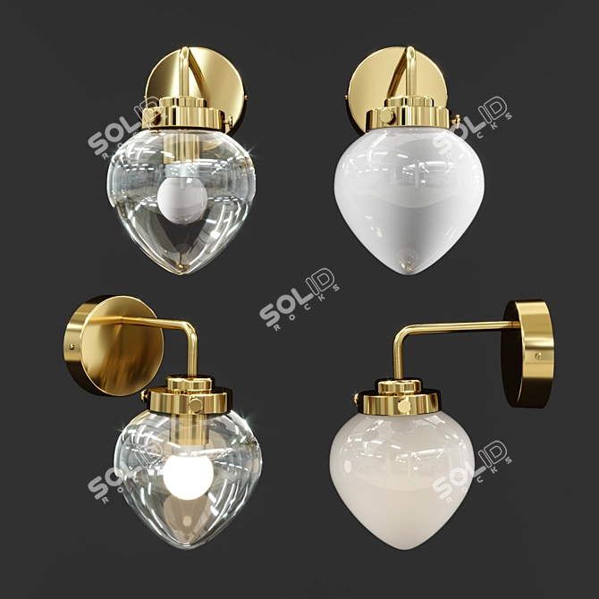 Contemporary Glass Sconce 3D model image 1