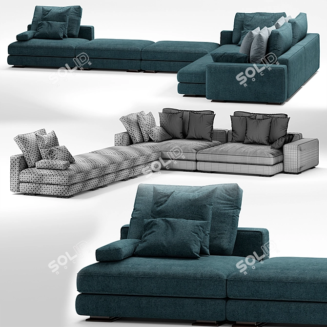 Flou MyPlace 7-Seater Sofa: Ultimate Comfort and Style 3D model image 2