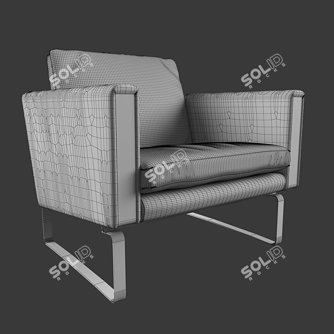 Elegant CH101 Arm Chair: Carl Hansen 3D model image 3