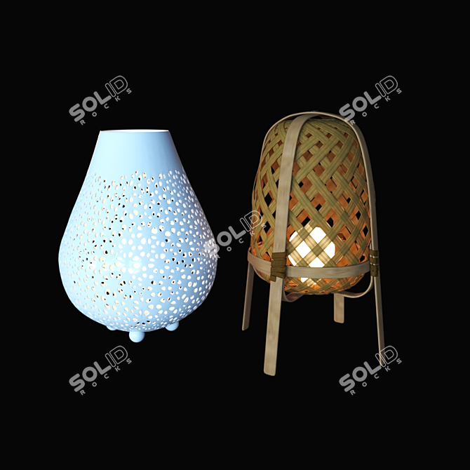Modern Rustic Knixhult Lamp 3D model image 1