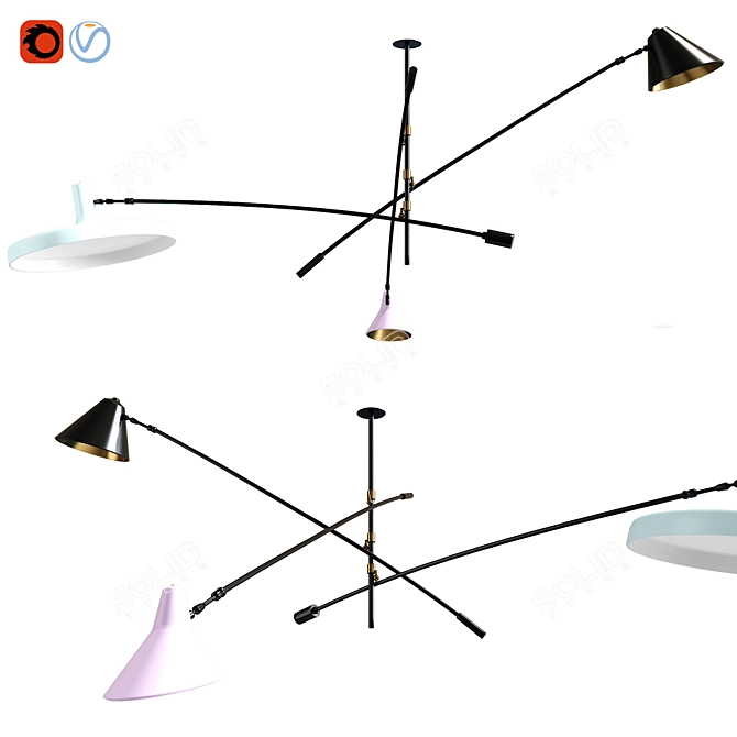 Stunning Stilnovo light fixture 3D model image 1