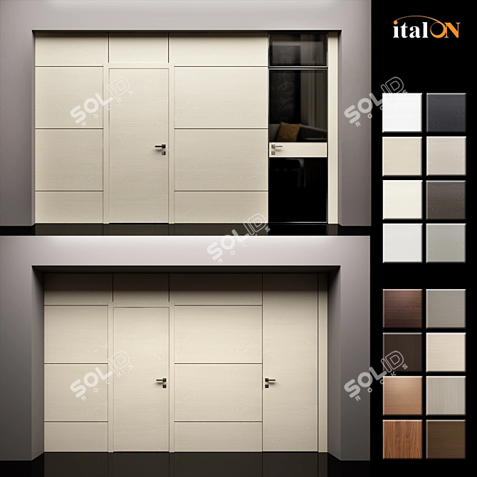 Versatile Panel and Door Combination 3D model image 1