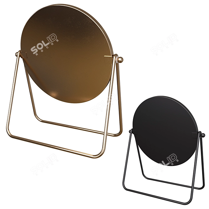 Sleek Metal Table Mirror 3D model image 2