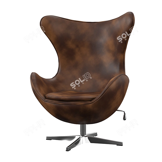 Cozy Swivel Balloon Chair 3D model image 1