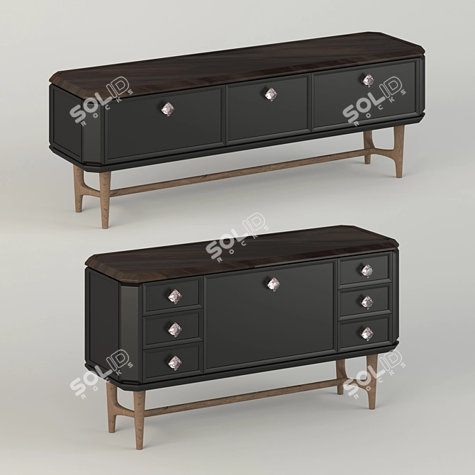 Stylish Bellagio Sideboards with Legs 3D model image 1