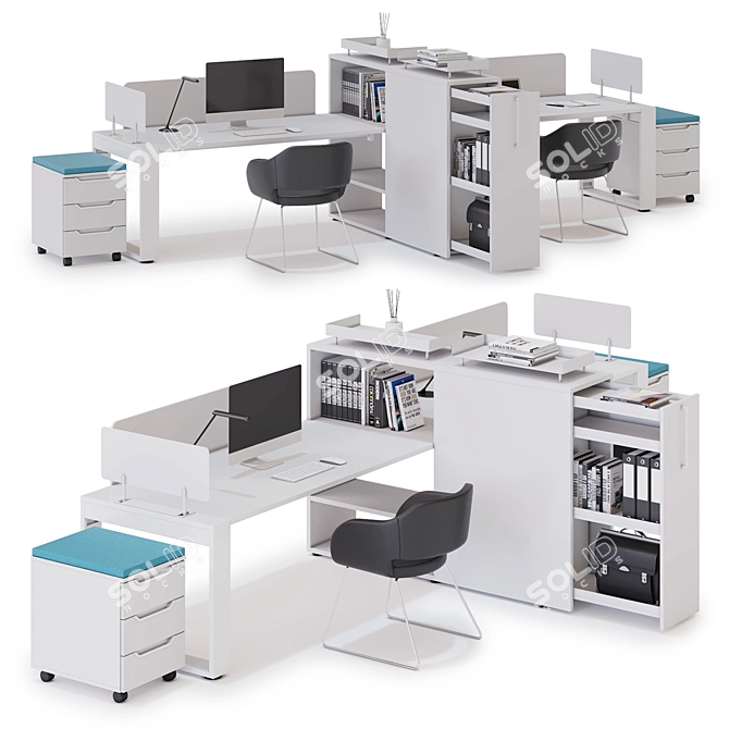 LAS LOGIC v3: Efficient Office Workspace 3D model image 1