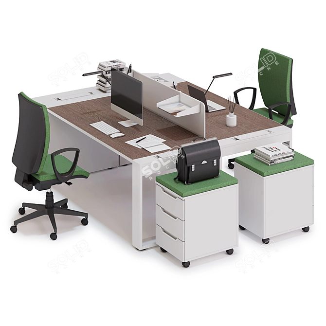LAS LOGIC Office Workspace 3D model image 1