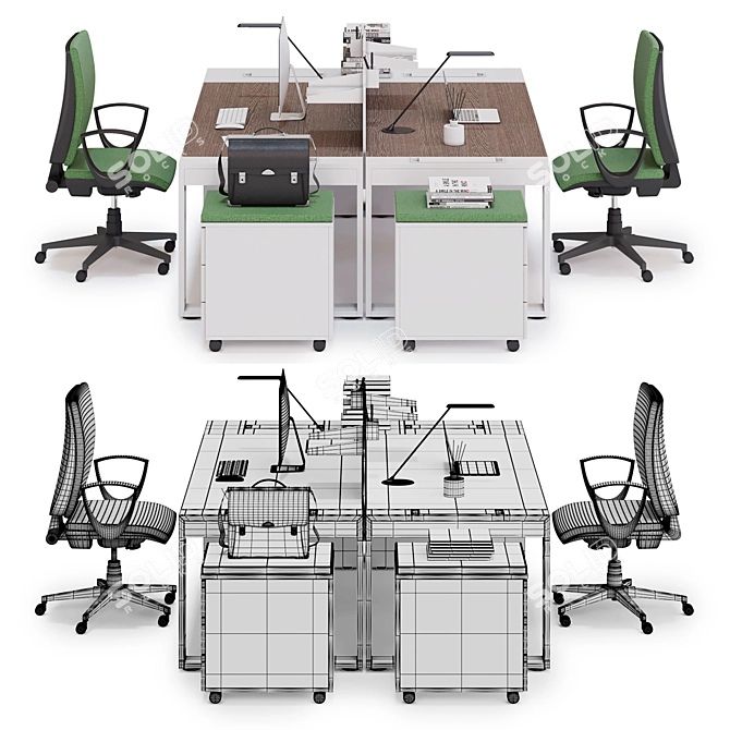LAS LOGIC Office Workspace 3D model image 3