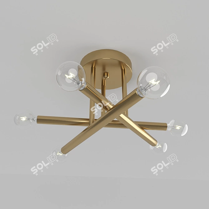 Minimalist Brass Pendant Light 3D model image 1