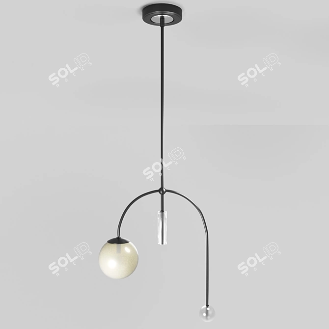 Modern Chrome Pendant Light | Libra CH 40.2863 3D model image 1