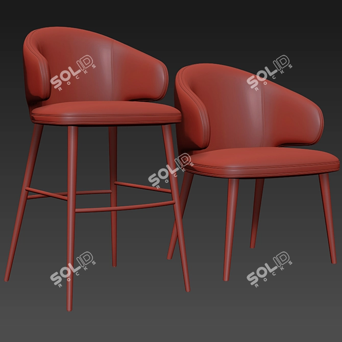 Elegant Modrest Carlton Chair 3D model image 3