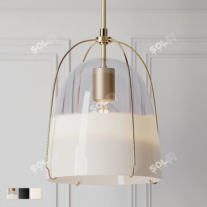 Haleigh 8" Split Glass Dome Pendant 3D model image 1