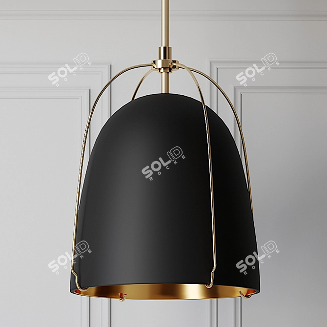 Haleigh 8" Split Glass Dome Pendant 3D model image 2