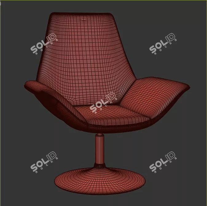 Elegant Bouffard Lounge Chair 3D model image 3