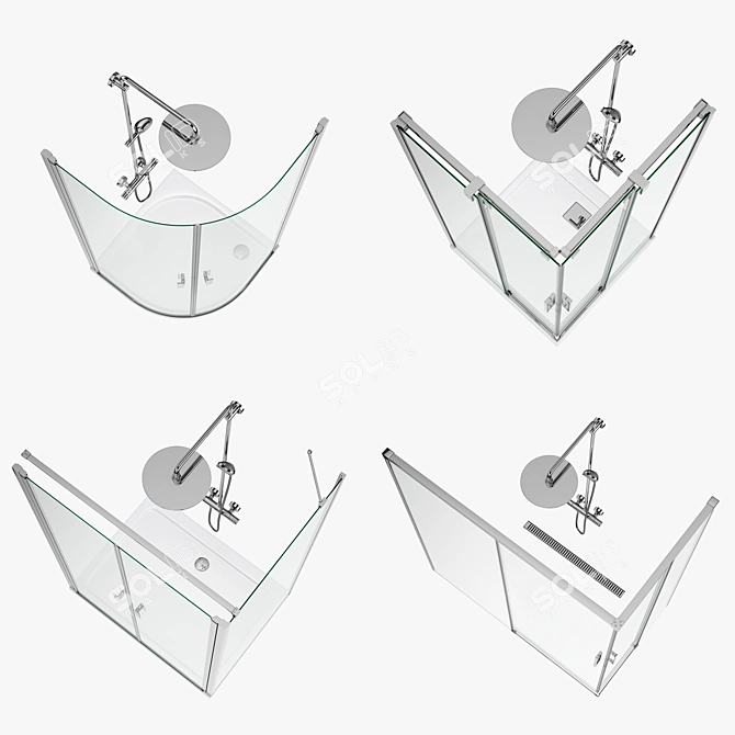 Radaway Set 50 - Complete Shower Cabin Collection 3D model image 2