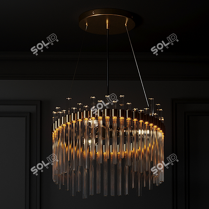 Elegant Orion Crystal Chandelier 3D model image 1