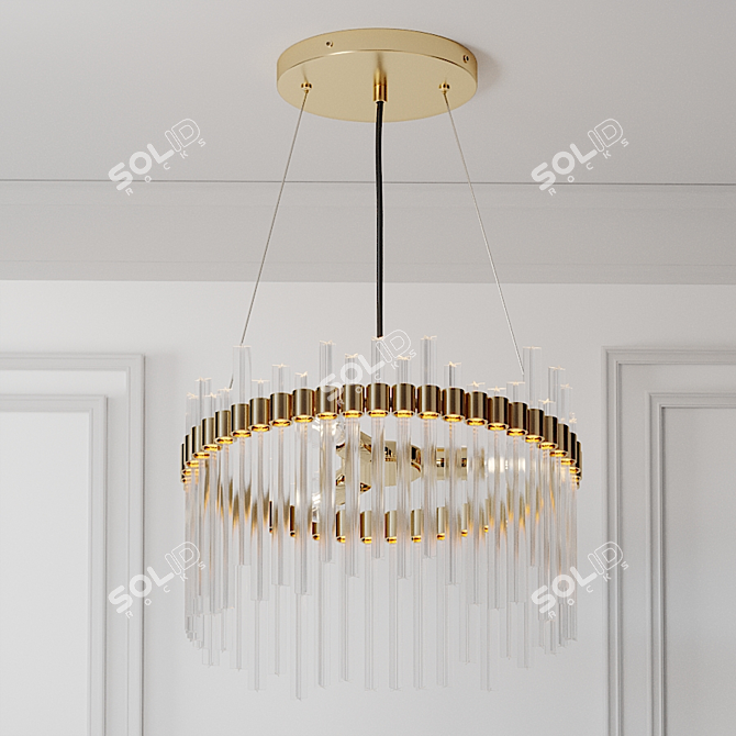 Elegant Orion Crystal Chandelier 3D model image 2