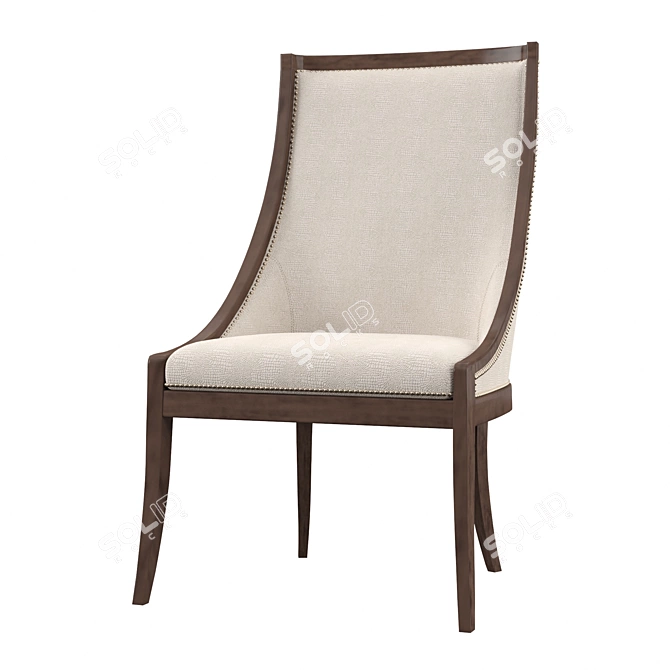 Modern Velvet Dining Chair 3D model image 1