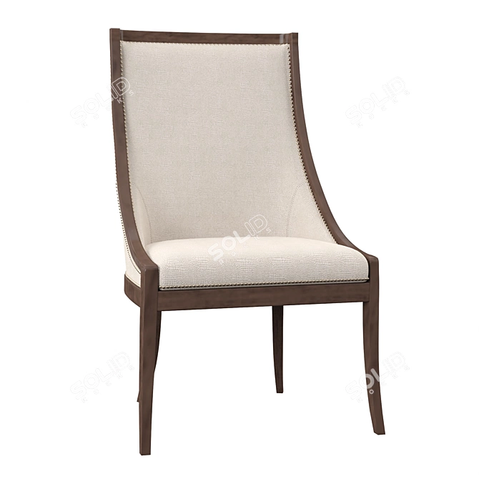 Modern Velvet Dining Chair 3D model image 2