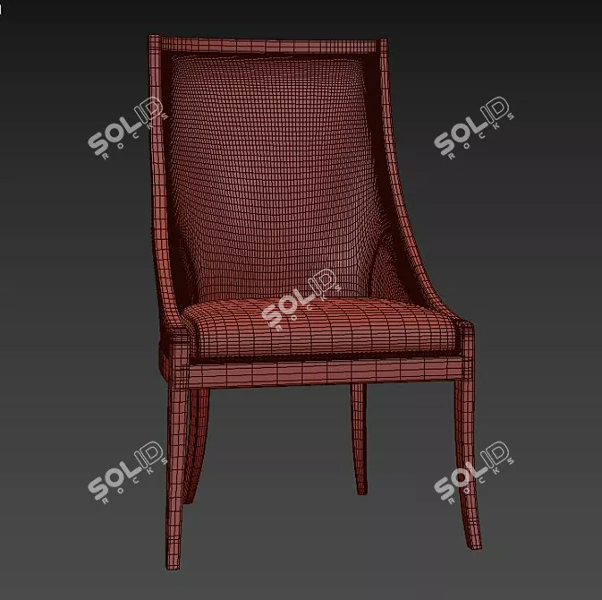 Modern Velvet Dining Chair 3D model image 3