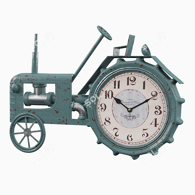 Vintage Tractor Table Clock 3D model image 2