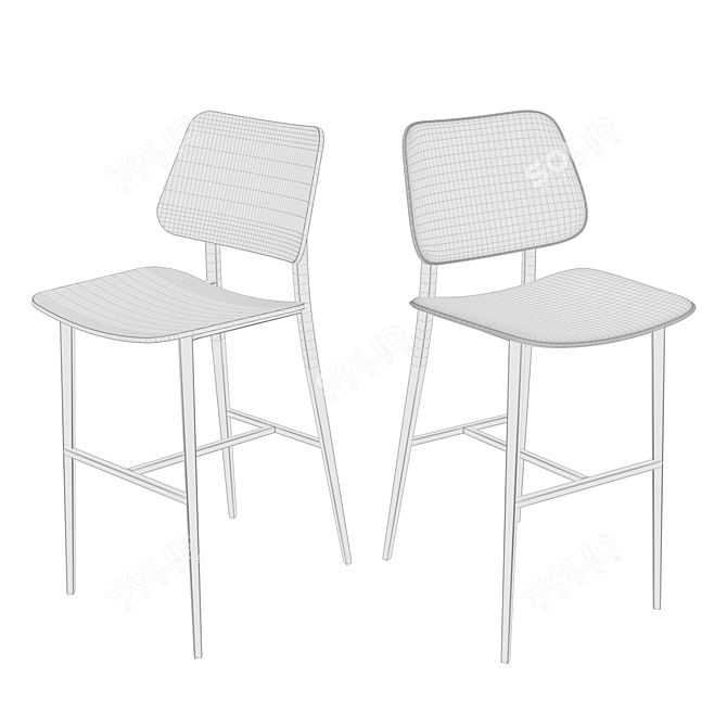 Elegant Midj Chair 3D model image 2